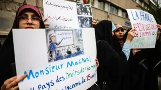 تصاویر؛ تجمع مقابل سفارت فرانسه در تهران