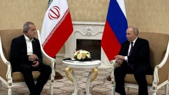 پزشکیان و پوتین در ترکمنستان باهم دیدار کردند